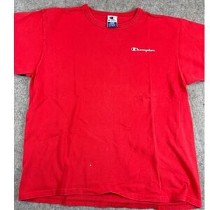 VINTAGE 90s Champion Shirt Mens Red Sportswear Athletic Minimalist Tee Large